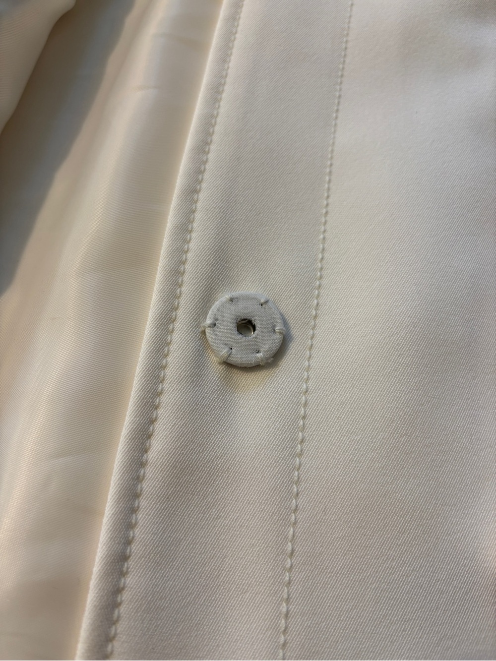 Minimalist Scandi Coat Size Large A-Line Cream White Sophisticated Office Guest - Picture 10 of 13